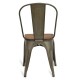 Bistro houten antieke industriële stoel
