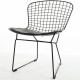 Replik des Bertoia Stuhls aus schwarzem Stahl von Harry Bertoia