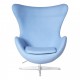 Replika fotela Egg z kaszmiru autorstwa projektanta Arne Jacobsen