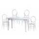 Pack Ghost Tisch 120cm und 4 Stühle Felipe Ghost