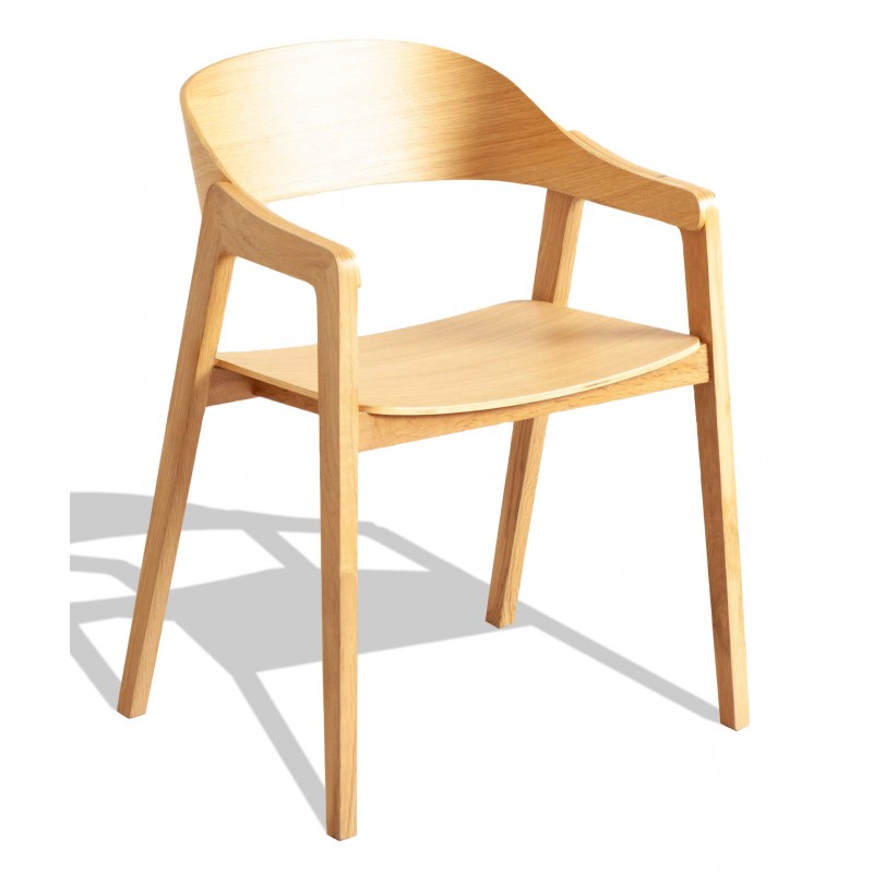 Marco Polo Bekend Tanzania Nordic Soho stoel met armleuningen - Houten stoelen - Icon Mobel