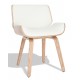 Nordic Plywood -tuoli, jossa on keinonahkainen tyyny vaahterapuuta