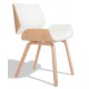 Nordic Plywood -tuoli, jossa on keinonahkainen tyyny vaahterapuuta