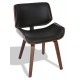 Židle Nordic Překližka s koženkovým polštářem a ořechovým dřevem