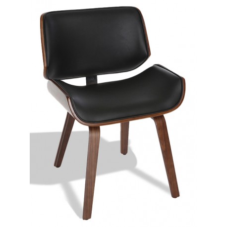 Krzesło Nordic Plywood z poduszką ze sztucznej skóry i drewna orzechowego