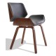 Krzesło Nordic Plywood z poduszką ze sztucznej skóry i drewna orzechowego