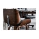 Židle Nordic Překližka s koženkovým polštářem a ořechovým dřevem