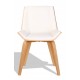 Nordic Plywood S-stoel met kunstleer en kussen van esdoornhout