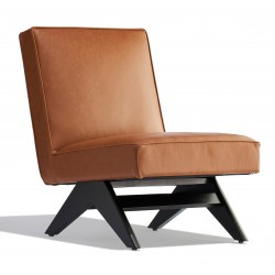 Vintage West Sessel aus Eschenholz und Kunstlederbezug